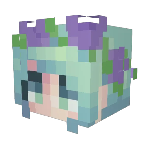 Bright_9 Minecraft avatar head, 3D render