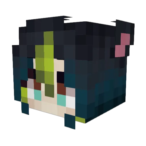 Brightflower_ Minecraft avatar head, 3D render
