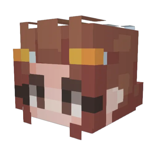BrigitteOW Minecraft avatar head, 3D render