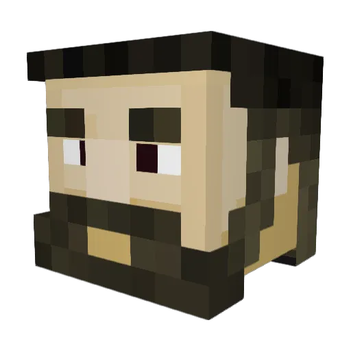 BriishMann Minecraft avatar head, 3D render