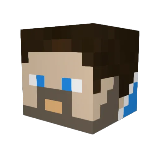 Brillen9999 Minecraft avatar head, 3D render