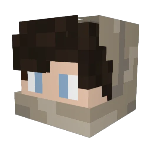 Brilsmurfke Minecraft avatar head, 3D render