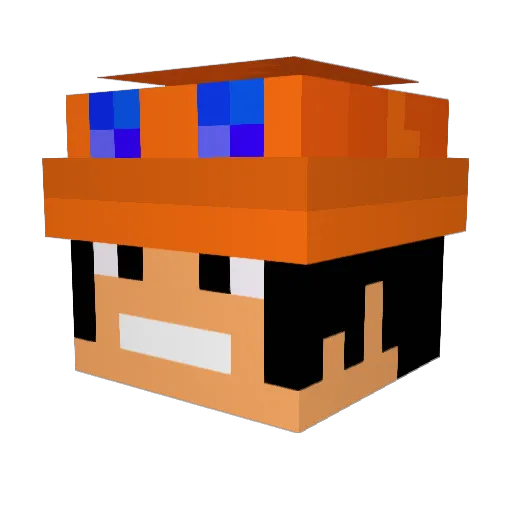 Brimbabe Minecraft avatar head, 3D render