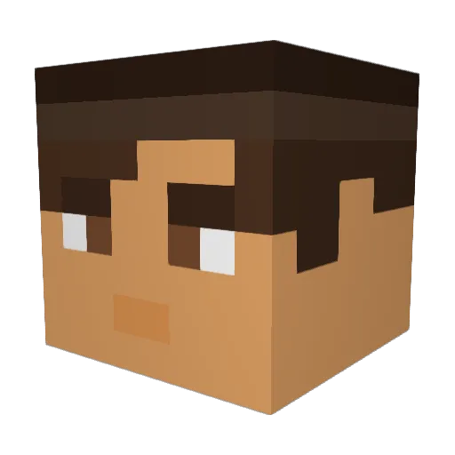 BrimleyGames Minecraft avatar head, 3D render