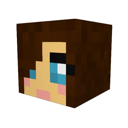 Brina36 Minecraft avatar head, 3D render