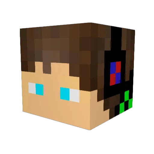 Brisize Minecraft avatar head, 3D render