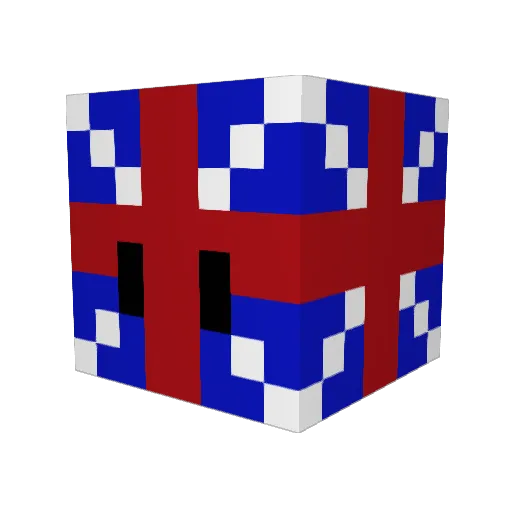 Britain88 Minecraft avatar head, 3D render