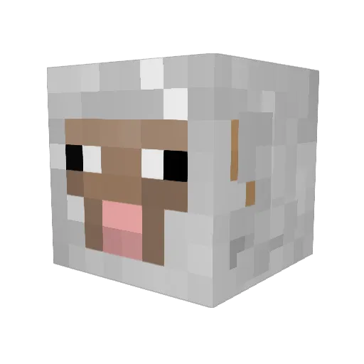 British_Sheep Minecraft avatar head, 3D render