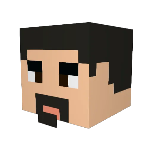 Brittbravo Minecraft avatar head, 3D render