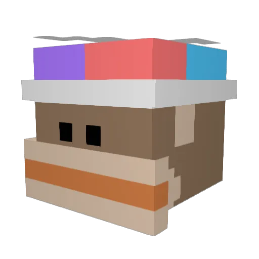 BrittleBark Minecraft avatar head, 3D render