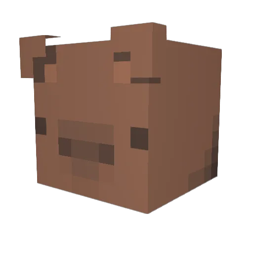 Briwhi Minecraft avatar head, 3D render