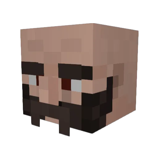 Brixin_Brown Minecraft avatar head, 3D render