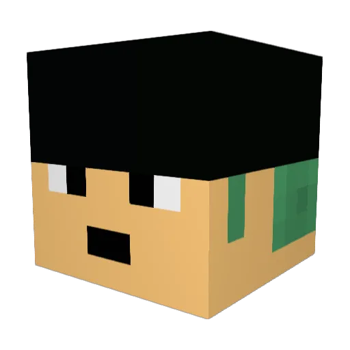 Brkyx Minecraft avatar head, 3D render
