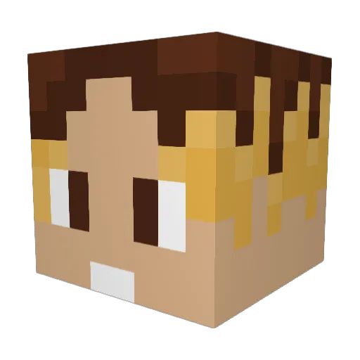 Brnncky Minecraft avatar head, 3D render
