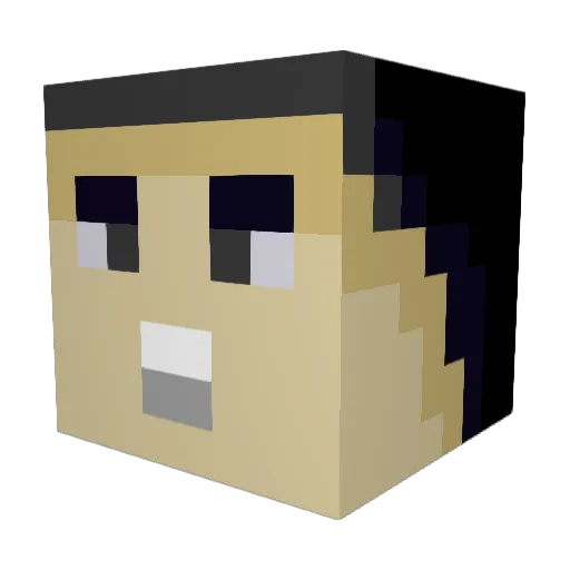 BroJin97 Minecraft avatar head, 3D render