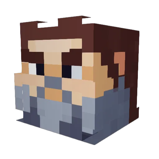 BroadOblivious Minecraft avatar head, 3D render