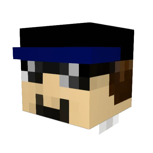 Brobius Minecraft avatar head, 3D render
