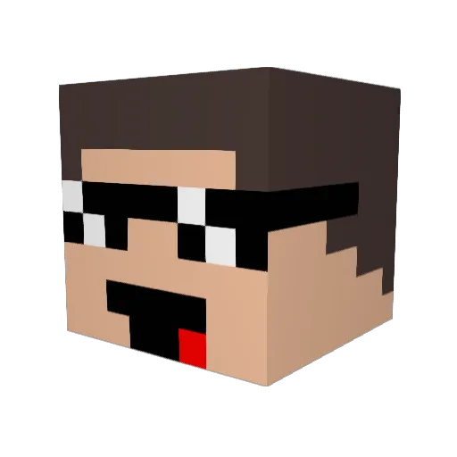 Broc34 Minecraft avatar head, 3D render