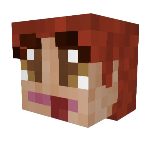 Brocante Minecraft avatar head, 3D render