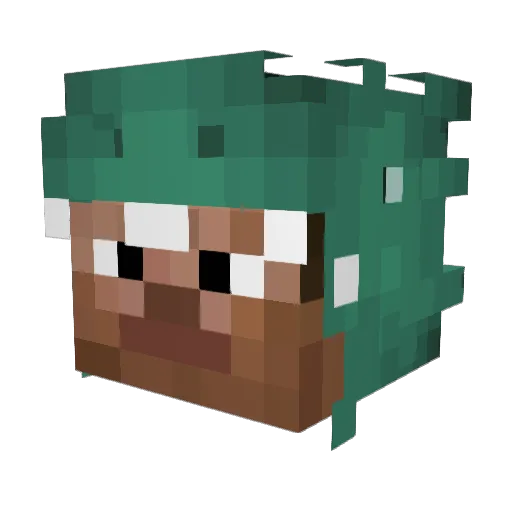 Broccosaurus Minecraft avatar head, 3D render