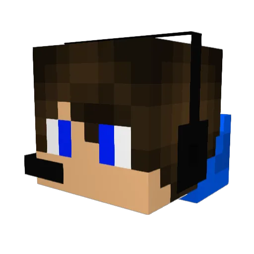BrockC7 Minecraft avatar head, 3D render