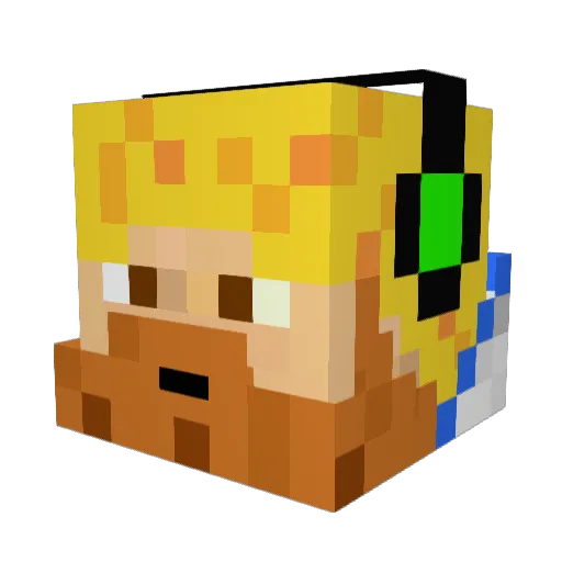 Brockioli Minecraft avatar head, 3D render