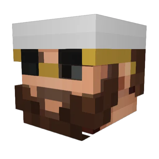 Brodaczmlody Minecraft avatar head, 3D render