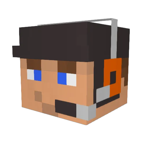 Brofood Minecraft avatar head, 3D render