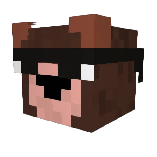 Brogod Minecraft avatar head, 3D render