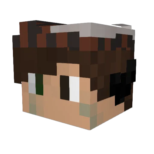 BrokeMachine Minecraft avatar head, 3D render
