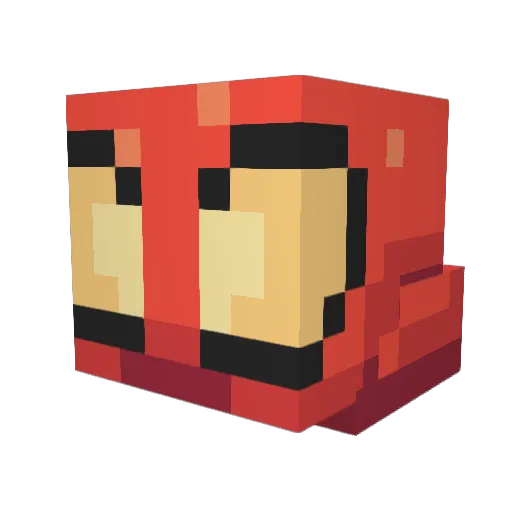 Brokebeak Minecraft avatar head, 3D render
