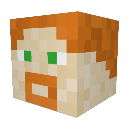 BrokenAnvil Minecraft avatar head, 3D render