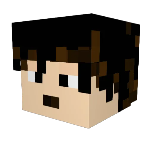 BrokenAscension Minecraft avatar head, 3D render