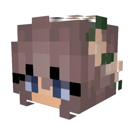 BrokenCrys Minecraft avatar head, 3D render