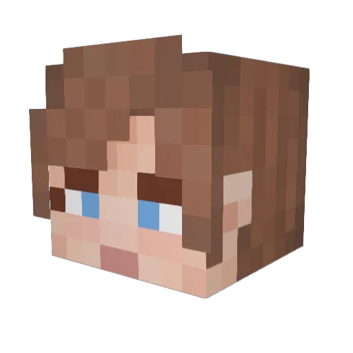 BrokenEarpiece Minecraft avatar head, 3D render