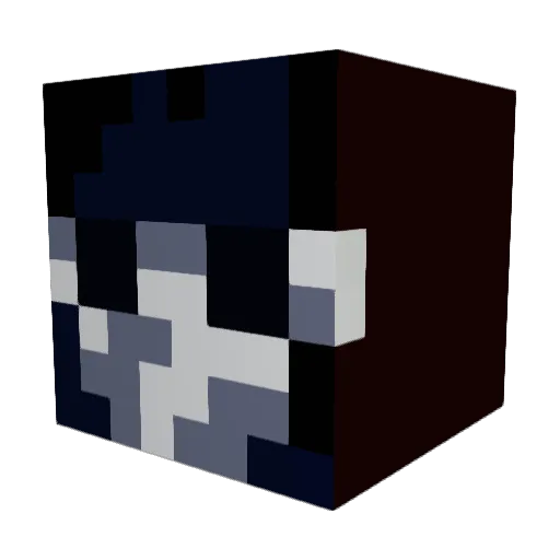 BrokenForest Minecraft avatar head, 3D render
