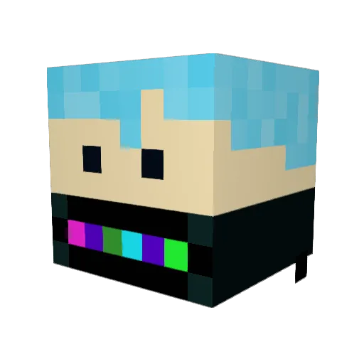 BrokenInPieces Minecraft avatar head, 3D render