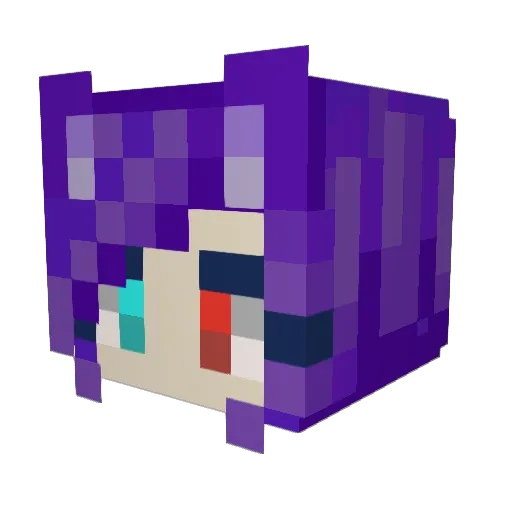 BrokenKai Minecraft avatar head, 3D render