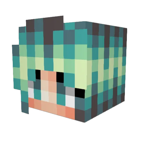BrokenKokoro Minecraft avatar head, 3D render
