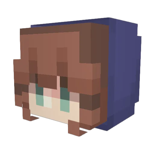BrokenMuppet Minecraft avatar head, 3D render