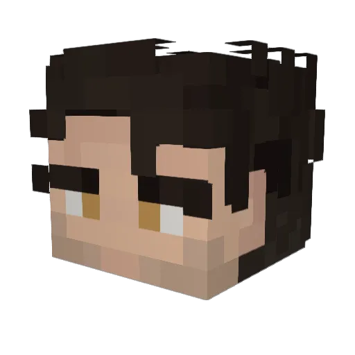 BrokenSkullfest Minecraft avatar head, 3D render