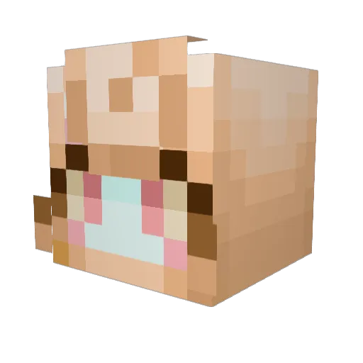 BrokenVideoTape Minecraft avatar head, 3D render