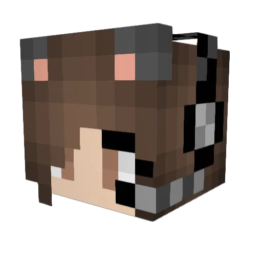 BrokenYuno Minecraft avatar head, 3D render