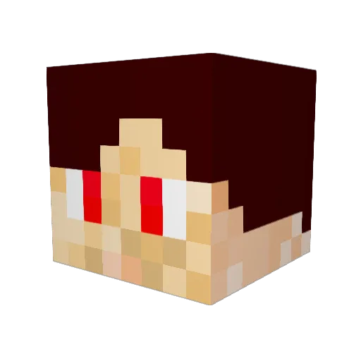Broken_YouTube Minecraft avatar head, 3D render