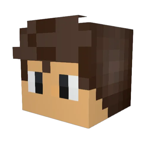 Brokendizzer Minecraft avatar head, 3D render