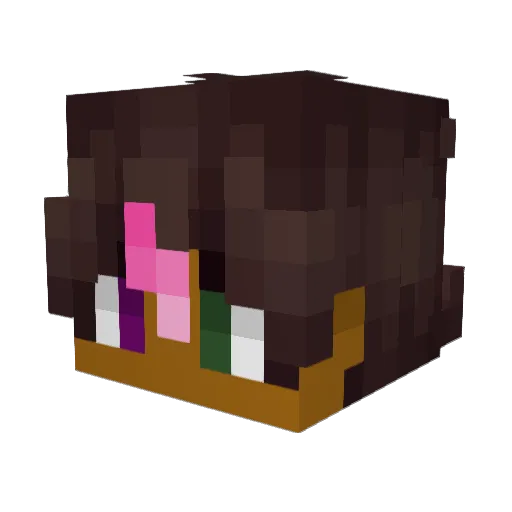 Brokenpink Minecraft avatar head, 3D render