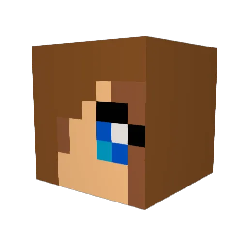 Brokerwar Minecraft avatar head, 3D render