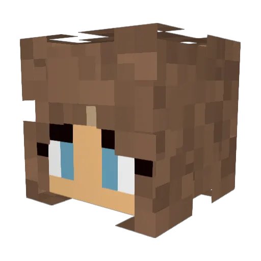 Brokette Minecraft avatar head, 3D render
