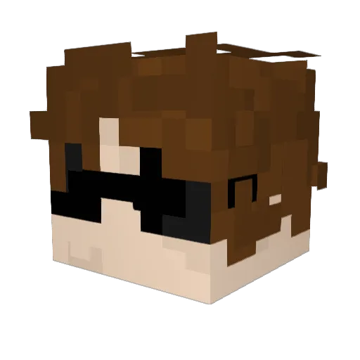 Brokss Minecraft avatar head, 3D render