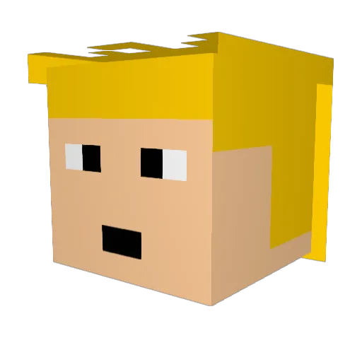 BrolliKk Minecraft avatar head, 3D render